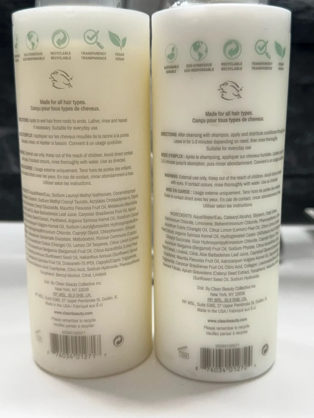 Clean Reserve Buriti Tucuma Shampoo Conditioner Set 10oz Hydrating Hair Care Duo